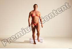 Whole Body Woman Animation references White Sports Swimsuit Muscular